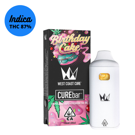 1GM West Coast Cure Birthday Cake Disposable CUREbar